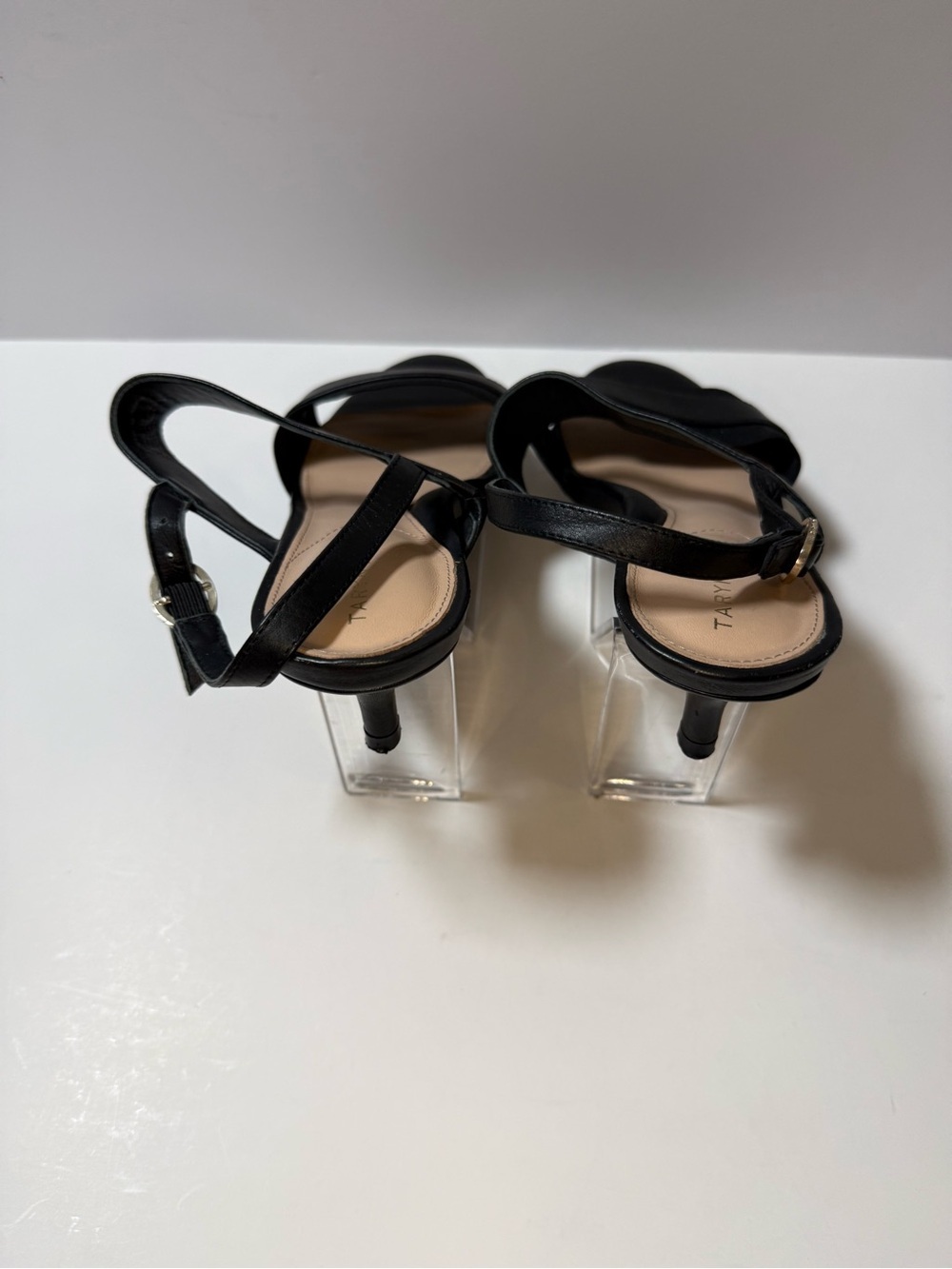 Taryn Rose Black Wide-Strap Slingback Sandals - Picture 7 of 11